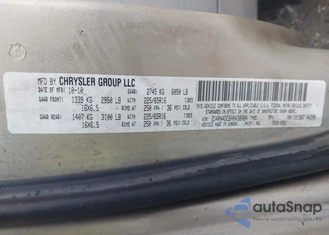 2010 Dodge Grand Caravan Se из США, поврежденный, VIN 2D4RN4DE6AR438084